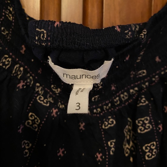 Maurices Casual Top with patterning, navy blue shirt - Picture 4 of 4